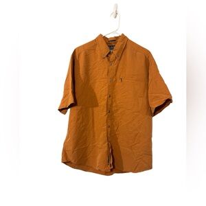 Columbia Men's Orange Button-Down Shirt Size Large